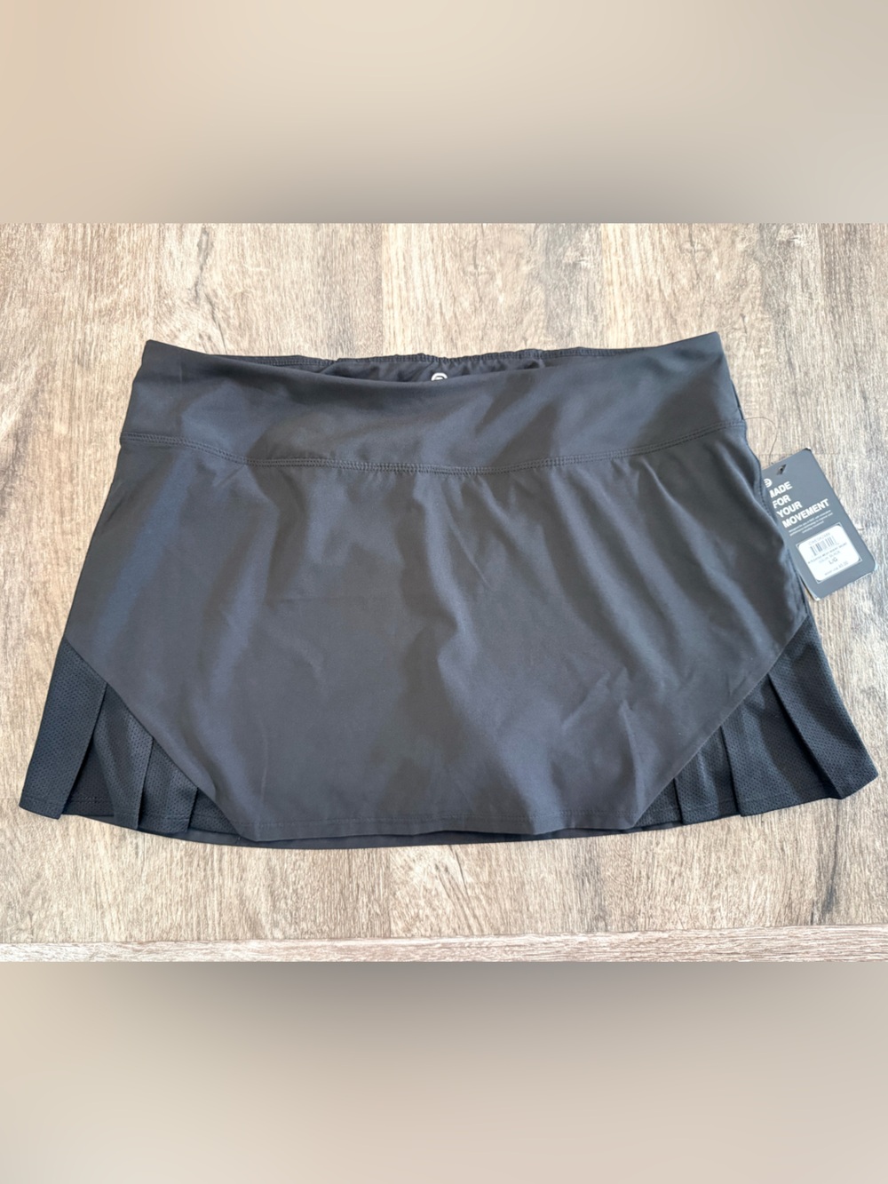 NWT Etonic Black Pleated Tennis Skort Sz L Athletic Golf Pickleball Mesh Sides
